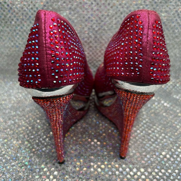 Lady Couture Flamingo Pink and Silver Sequin Platform Sandal Sz 8 EUC with tags - Picture 6 of 9